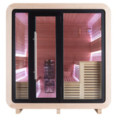 AWT Gartensauna Saunahaus THE CUBE X1 Hemlock 225x225 zonder oven